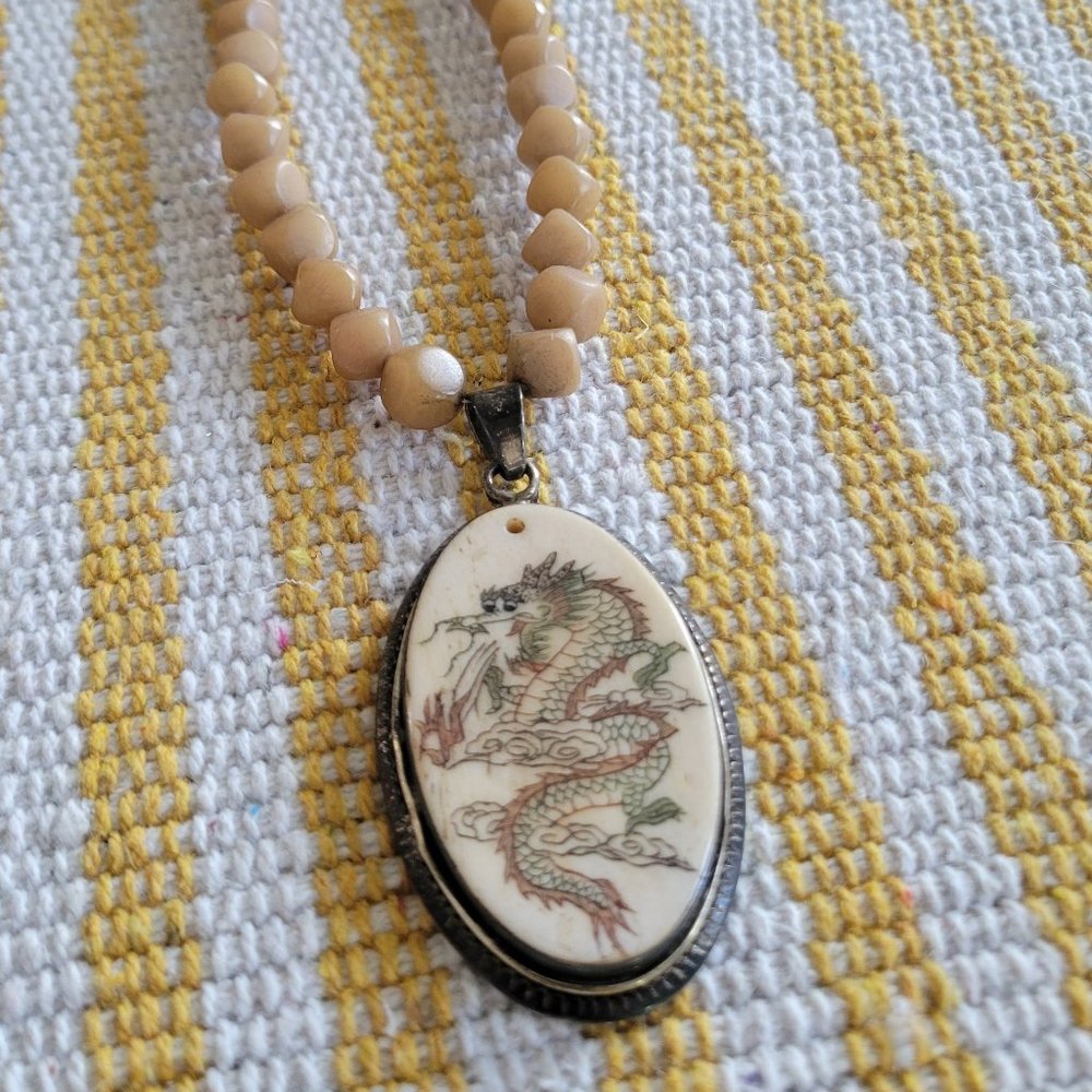Vintage Dragon Pendant Necklace